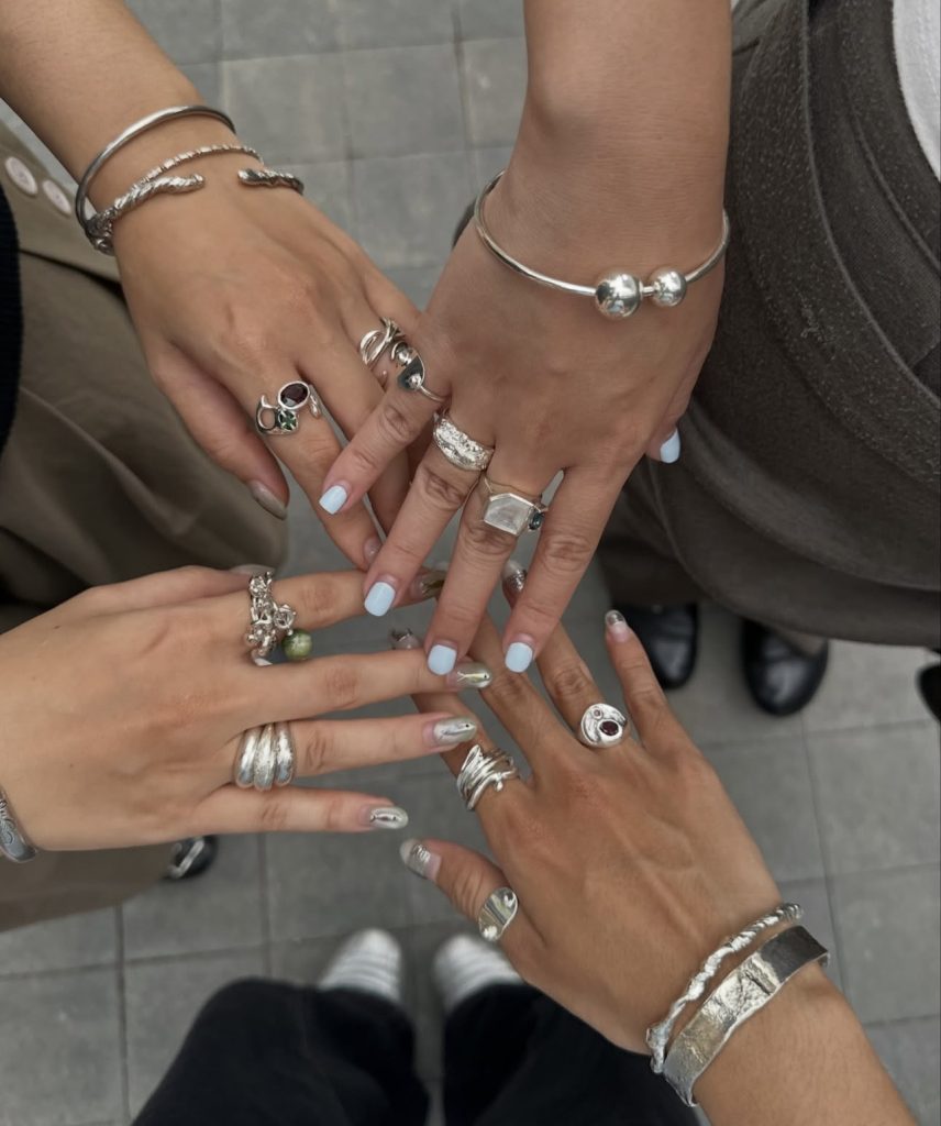 silver ring stacking styling examples