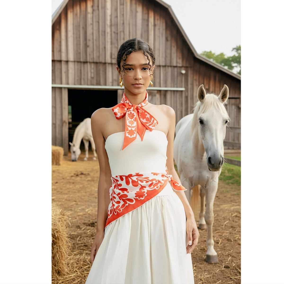 how to wear a silk scarf for spring